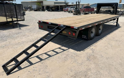 New 2025 Road Boss 20' Tandem Axle Gooseneck Flatbed Equipment Trailer