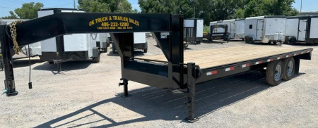 New 2025 Road Boss 20' Tandem Axle Gooseneck Flatbed Equipment Trailer