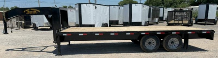 New 2025 Road Boss 20' Tandem Axle Gooseneck Flatbed Equipment Trailer