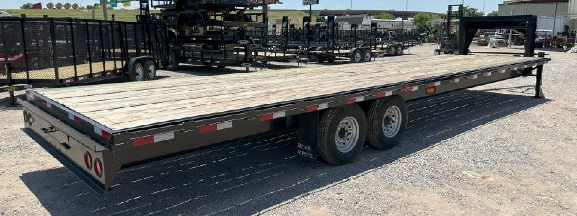 New 2025 Road Boss 32' Tandem Axle Gooseneck Flatbed Equipment Trailer