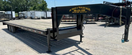 New 2025 Road Boss 32' Tandem Axle Gooseneck Flatbed Equipment Trailer
