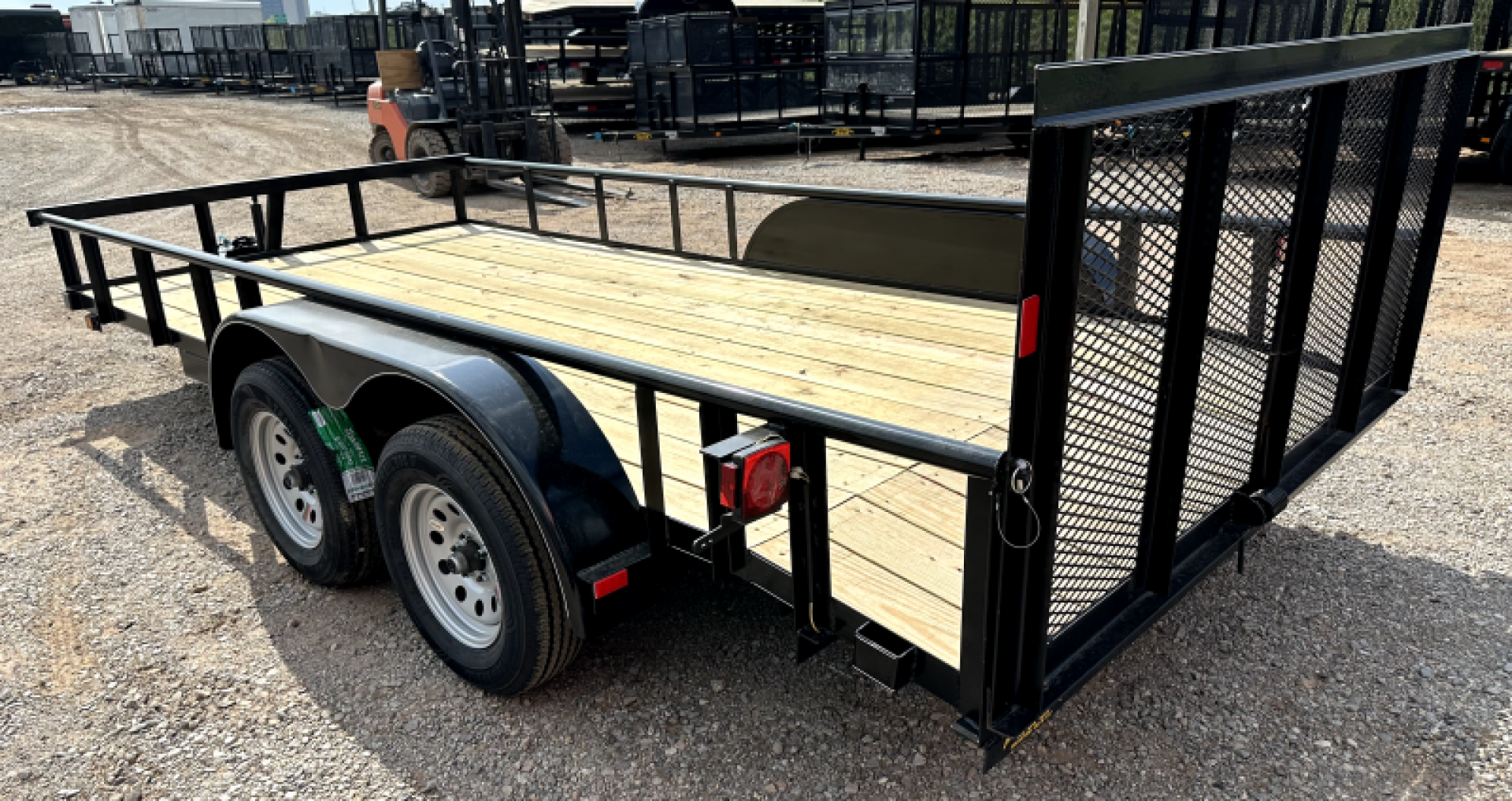 New 2025 Road Boss 83" x 16' Bumper Pull Pipe top rail with dove tail & 3' gate Utility Trailer