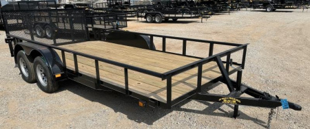New 2025 Road Boss 83  x 16' Bumper Pull Pipe top rail with dove tail & 3' gate Utility Trailer