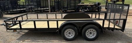 New 2025 Road Boss 83" x 16' Bumper Pull Pipe top rail with dove tail & 3' gate Utility Trailer