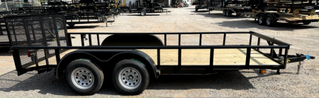 New 2025 Road Boss 83" x 16' Bumper Pull Pipe top rail with dove tail & 3' gate Utility Trailer