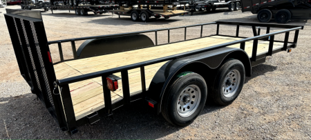 New 2025 Road Boss 83" x 16' Bumper Pull Pipe top rail with dove tail & 3' gate Utility Trailer