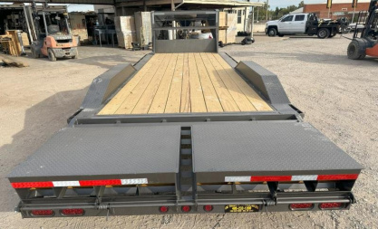 New 2025 East Texas Trailers 102" x 24' Tandem Axle Gooseneck Lowstyle with Mini Macho Dove Equipment Trailer