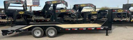 New 2025 East Texas Trailers 102" x 24' Tandem Axle Gooseneck Lowstyle with Mini Macho Dove Equipment Trailer