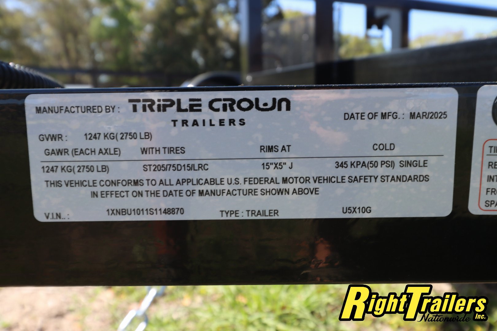 New 2025 5X10 Triple Crown Utility Trailer