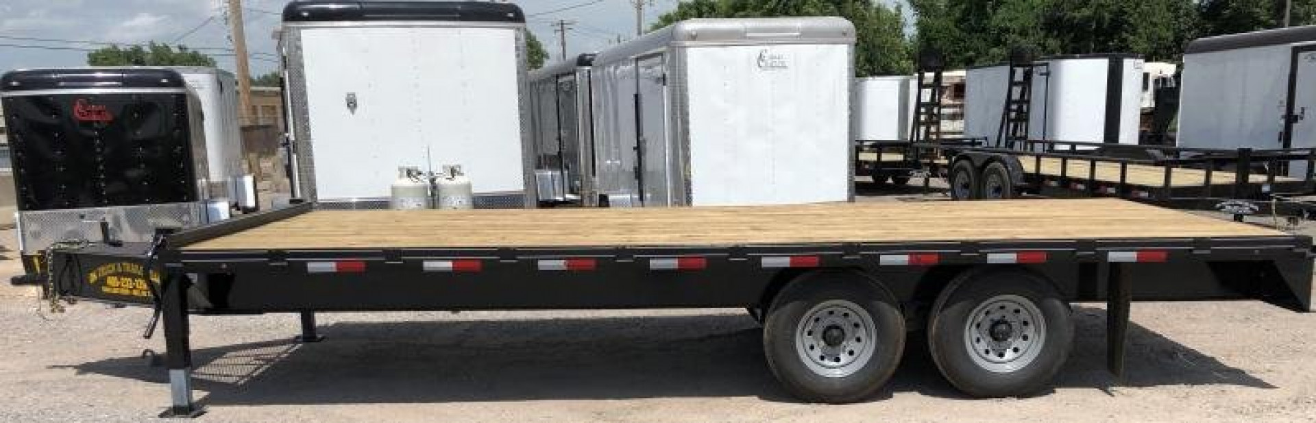 New 2025 Road Boss 102" X 20' Bumperpull Flatbed Deck Over Deckover Trailer