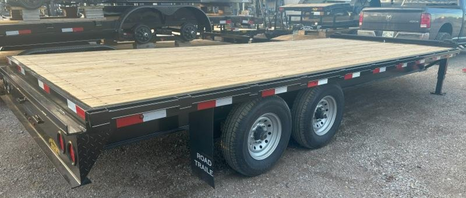 New 2025 Road Boss 102" X 20' Bumperpull Flatbed Deck Over Deckover Trailer