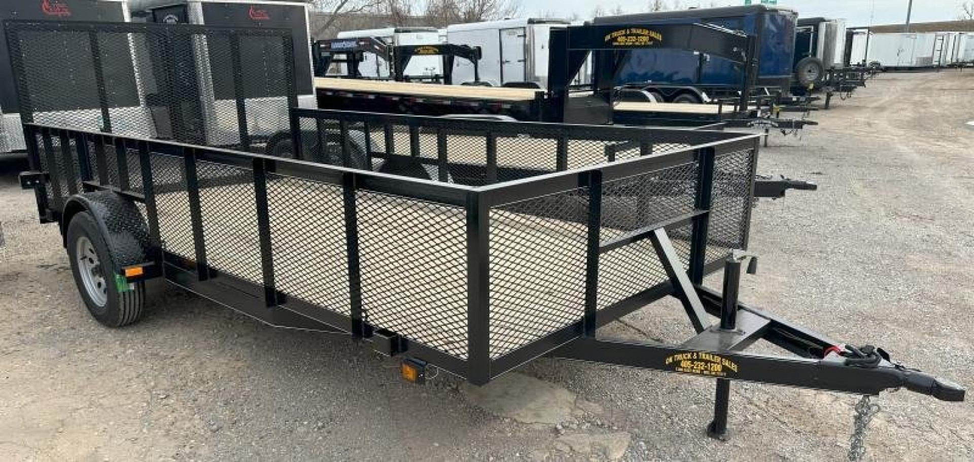 New 2025 Road Boss 83" x 14' Single Axle 2' Mesh sides & 4' gate Utility Trailer