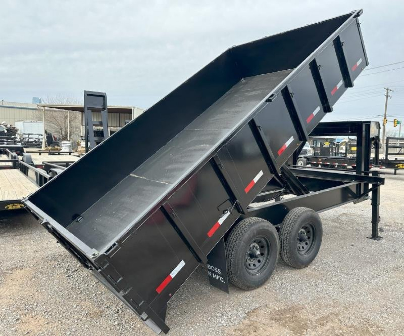 New 2025 Road Boss 102" x 14' Tandem Axle Gooseneck with 2' sides Dump Trailer