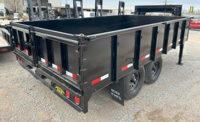 New 2025 Road Boss 102" x 14' Tandem Axle Gooseneck with 2' sides Dump Trailer