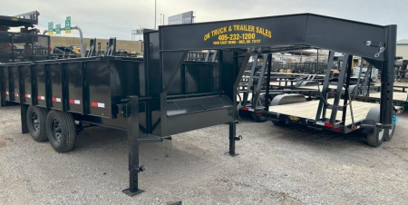 New 2025 Road Boss 102  x 14' Tandem Axle Gooseneck with 2' sides Dump Trailer