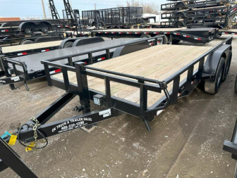 New 2025 Road Boss 83"x16' Heavy Duty Pipe Top Utility Equipment Trailer