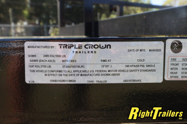 New 2025 6X16 Triple Crown Utility Trailer