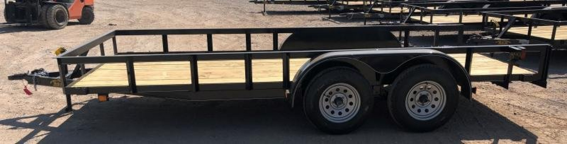 New 2025 Road Boss 77x16 Tandem axle Slide in ramps Utility Trailer