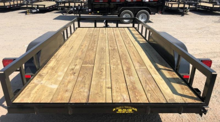 New 2025 Road Boss 77x16 Tandem axle Slide in ramps Utility Trailer