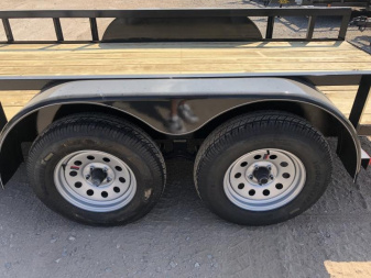 New 2025 Road Boss 77x16 Tandem axle Slide in ramps Utility Trailer