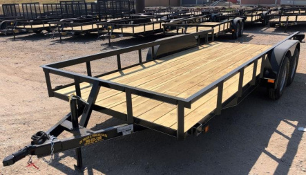 New 2025 Road Boss 77x16 Tandem axle Slide in ramps Utility Trailer