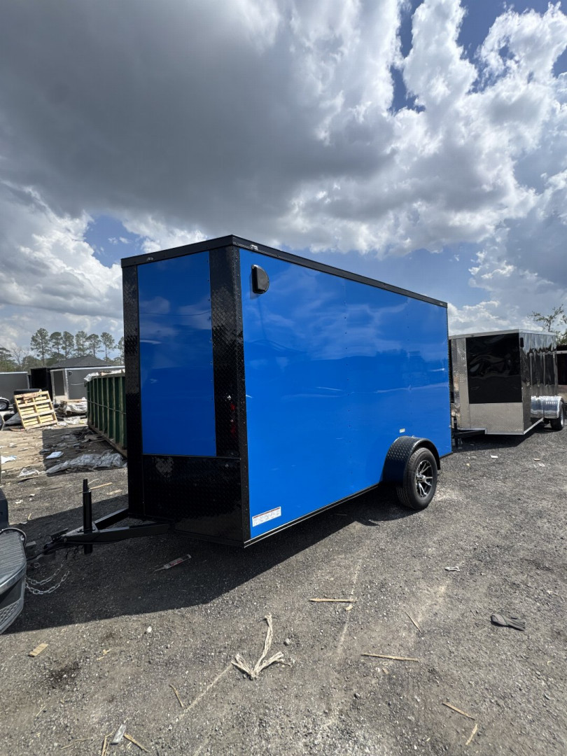 New 2025 J&C Trailers 6x12SA 7' Tall BLACKOUT Cargo / Enclosed Trailer