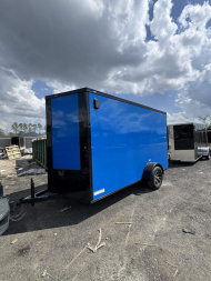 New 2025 J&C Trailers 6x12SA 7' Tall BLACKOUT Cargo / Enclosed Trailer