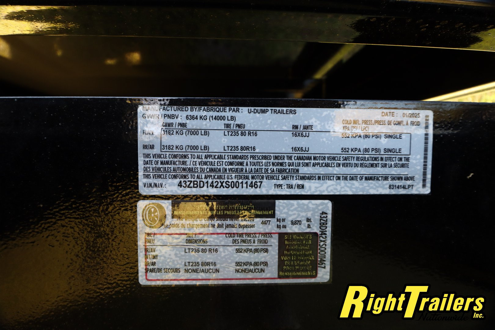 New 2025 7X14 U-Dump Dump Trailer