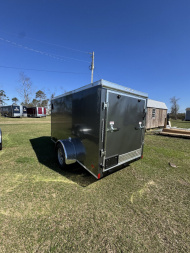 New 2025 NationCraft Trailers 5x10SA Charcoal Grey Cargo / Enclosed Trailer