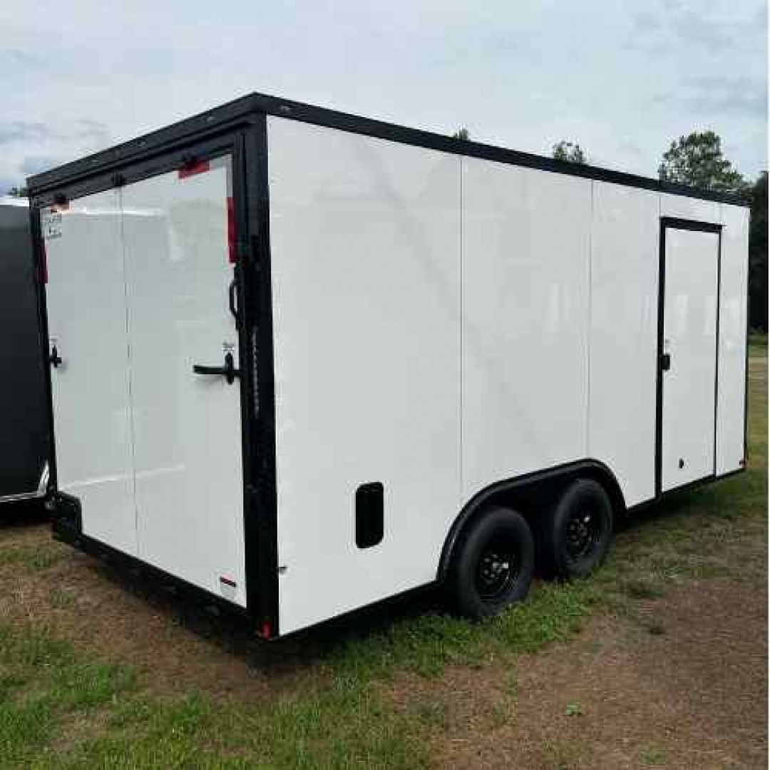New 2025 Titanium Cargo 8.5x16TA Cargo / Enclosed Trailer WHITE BLACKOUT