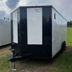New 2025 Titanium Cargo 8.5x16TA Cargo / Enclosed Trailer WHITE BLACKOUT