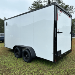 New 2025 Titanium Cargo 7x16TA Cargo / Enclosed Trailer WHITE BLACKOUT