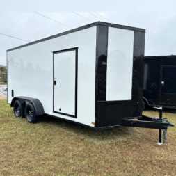New 2025 Titanium Cargo 7x16TA Cargo / Enclosed Trailer WHITE BLACKOUT
