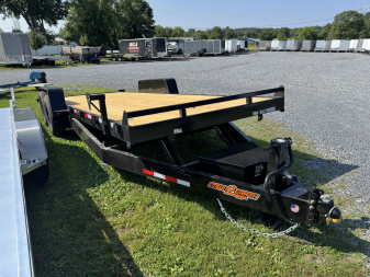 New 2025 Down 2 Earth 22FT 14K Power Tilt Wood Deck Equipment Hauler