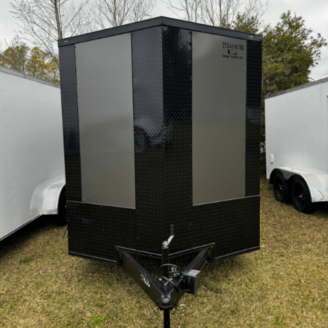 New 2025 Titanium Cargo 7x16TA Cargo / Enclosed Trailer CHARCOAL GREY BLACKOUT