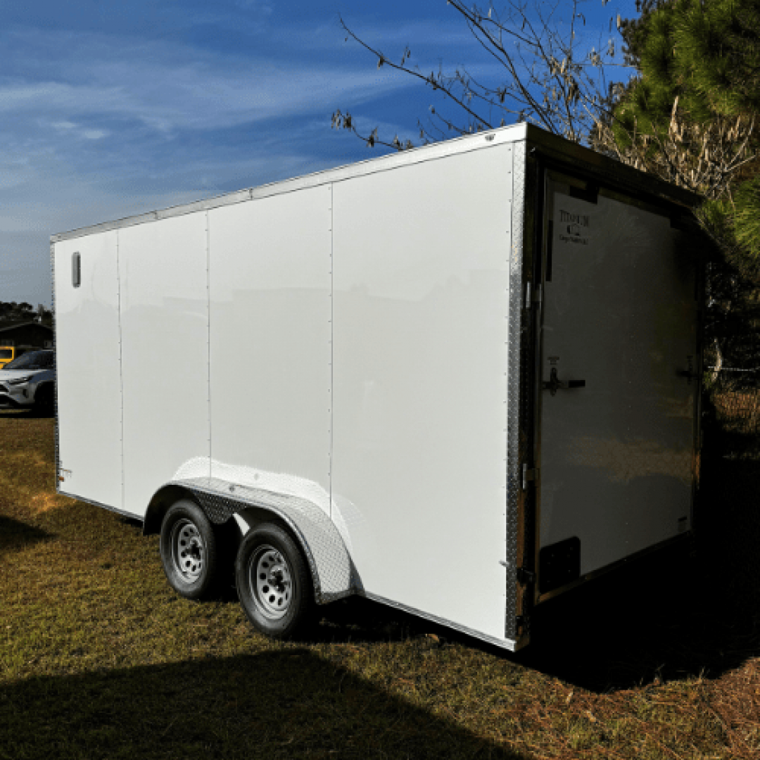 New 2025 Titanium Cargo 7x16TA Cargo / Enclosed Trailer WHITE