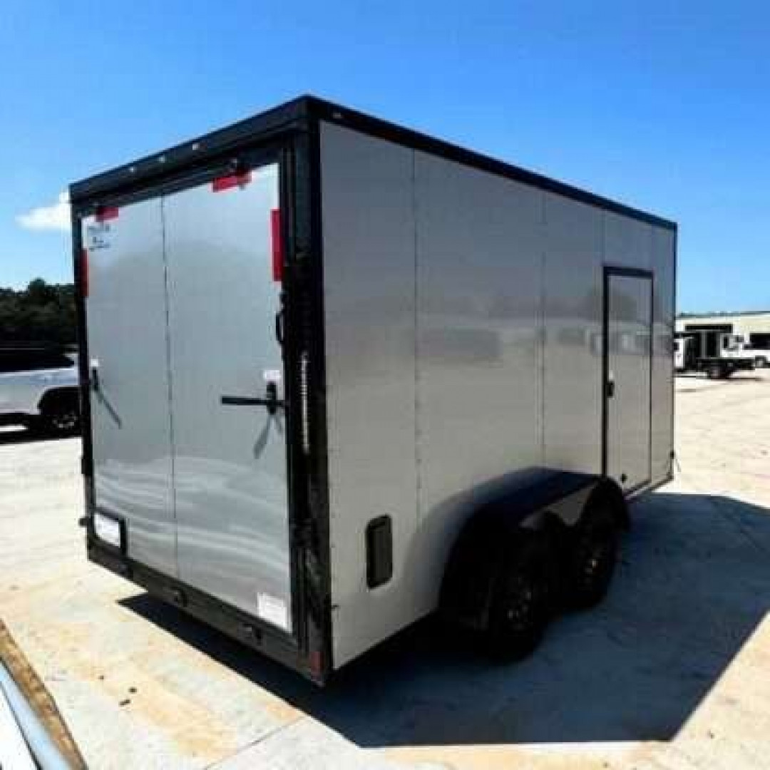 New 2025 Titanium Cargo 7x14TA / Enclosed Trailer SILVER FROST BLACKOUT