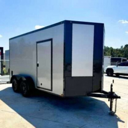 New 2025 Titanium Cargo 7x14TA / Enclosed Trailer SILVER FROST BLACKOUT