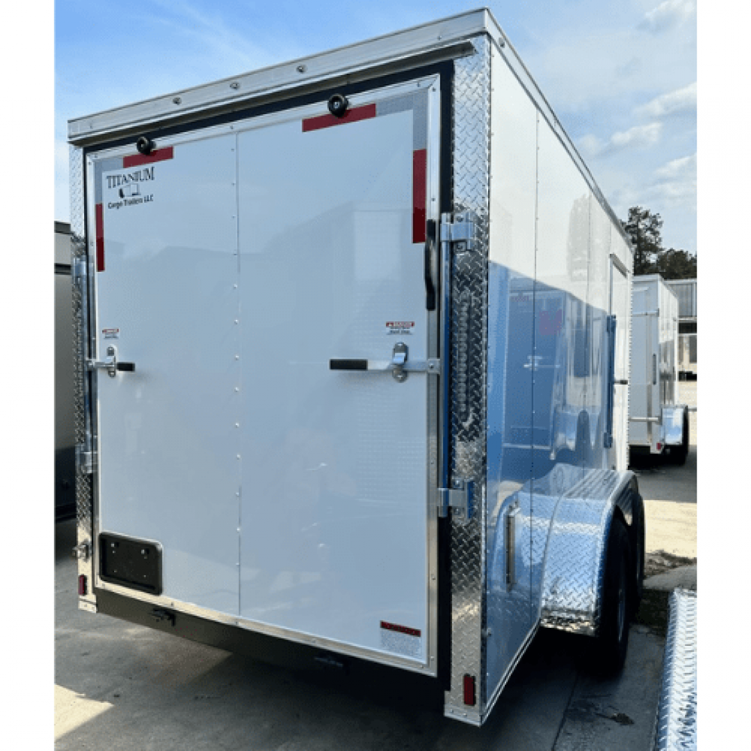 New 2025 Titanium Cargo 7x14TA Cargo / Enclosed Trailer WHITE