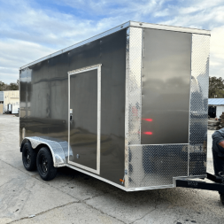 New 2025 Titanium Cargo 7x14TA Cargo / Enclosed Trailer CHARCOAL GREY