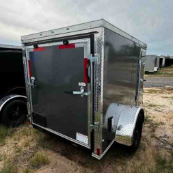 New 2025 Titanium Cargo 5x8SA Cargo / Enclosed Trailer CHARCOAL GREY