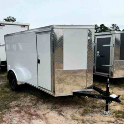 New 2025 Titanium Cargo 5x10SA Cargo / Enclosed Trailer WHITE
