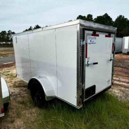 New 2025 Titanium Cargo 5x10SA Cargo / Enclosed Trailer WHITE