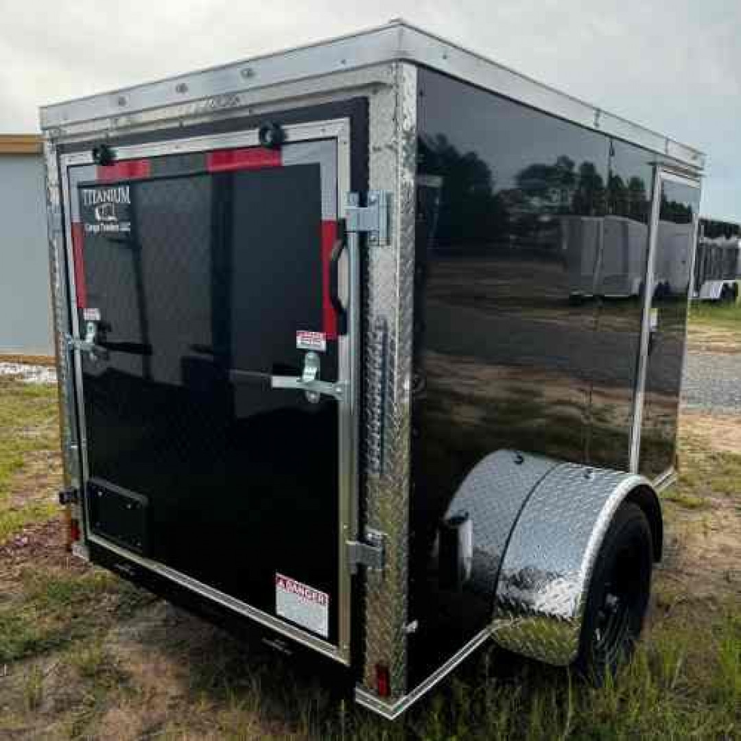 New 2025 Titanium Cargo 5x8SA Cargo / Enclosed Trailer BLACK