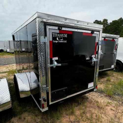 New 2025 Titanium Cargo 5x8SA Cargo / Enclosed Trailer BLACK