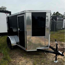 New 2025 Titanium Cargo 5x8SA Cargo / Enclosed Trailer BLACK