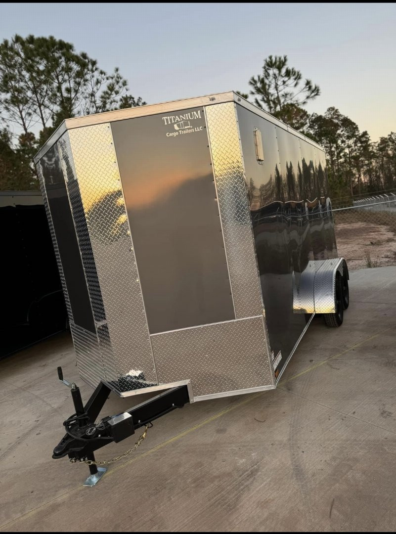 New 2025 Titanium Cargo 7x16TA Cargo / Enclosed Trailer CHARCOAL GREY