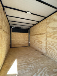 New 2025 Titanium 7x16TA 7' POLYCOR BLACKOUT Cargo / Enclosed Trailer SILVER FROST BLACKOUT