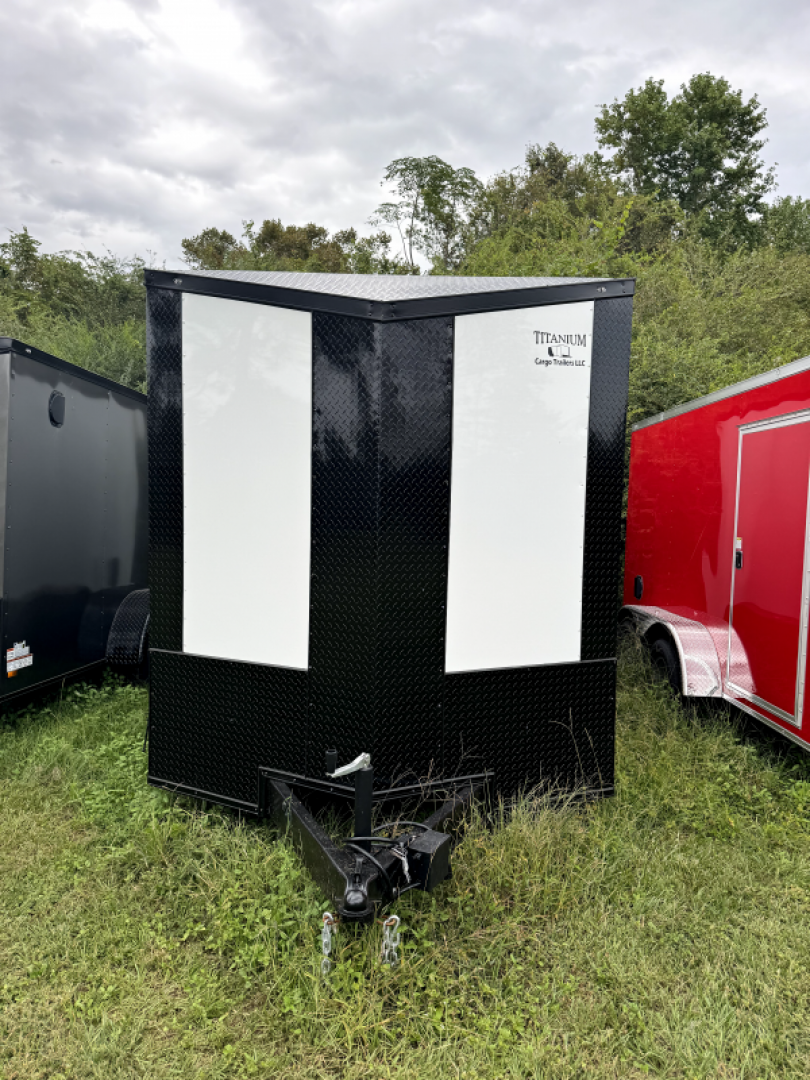 New 2025 Titanium 7X16TA 7' WHITE POLYCOR BLACKOUT Cargo / Enclosed Trailer