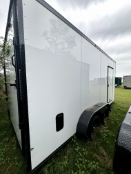 New 2025 Titanium 7X16TA 7' WHITE POLYCOR BLACKOUT Cargo / Enclosed Trailer